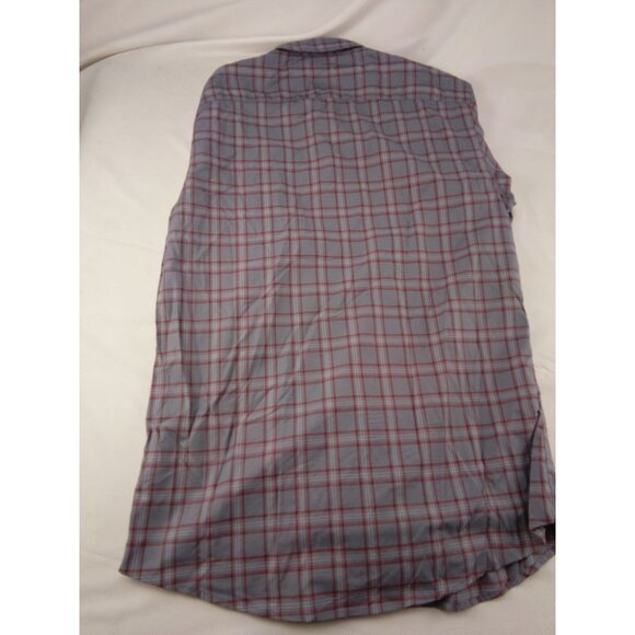 Mens Benton Slim Fit Performance Gray Shirt Size S Small Long Sleeves Plaid - Picture 3 of 3